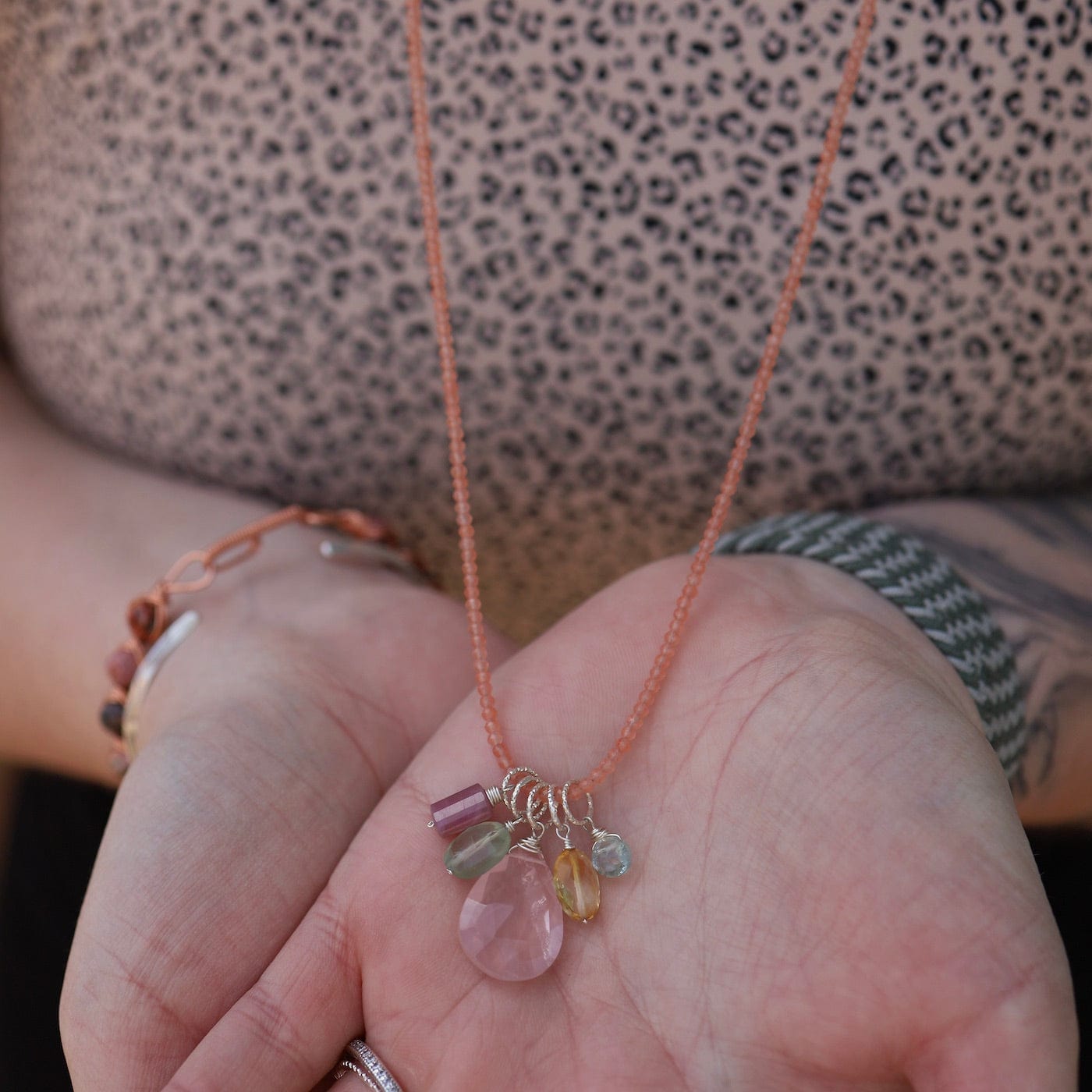 NKL Peach Chalcedony Necklace