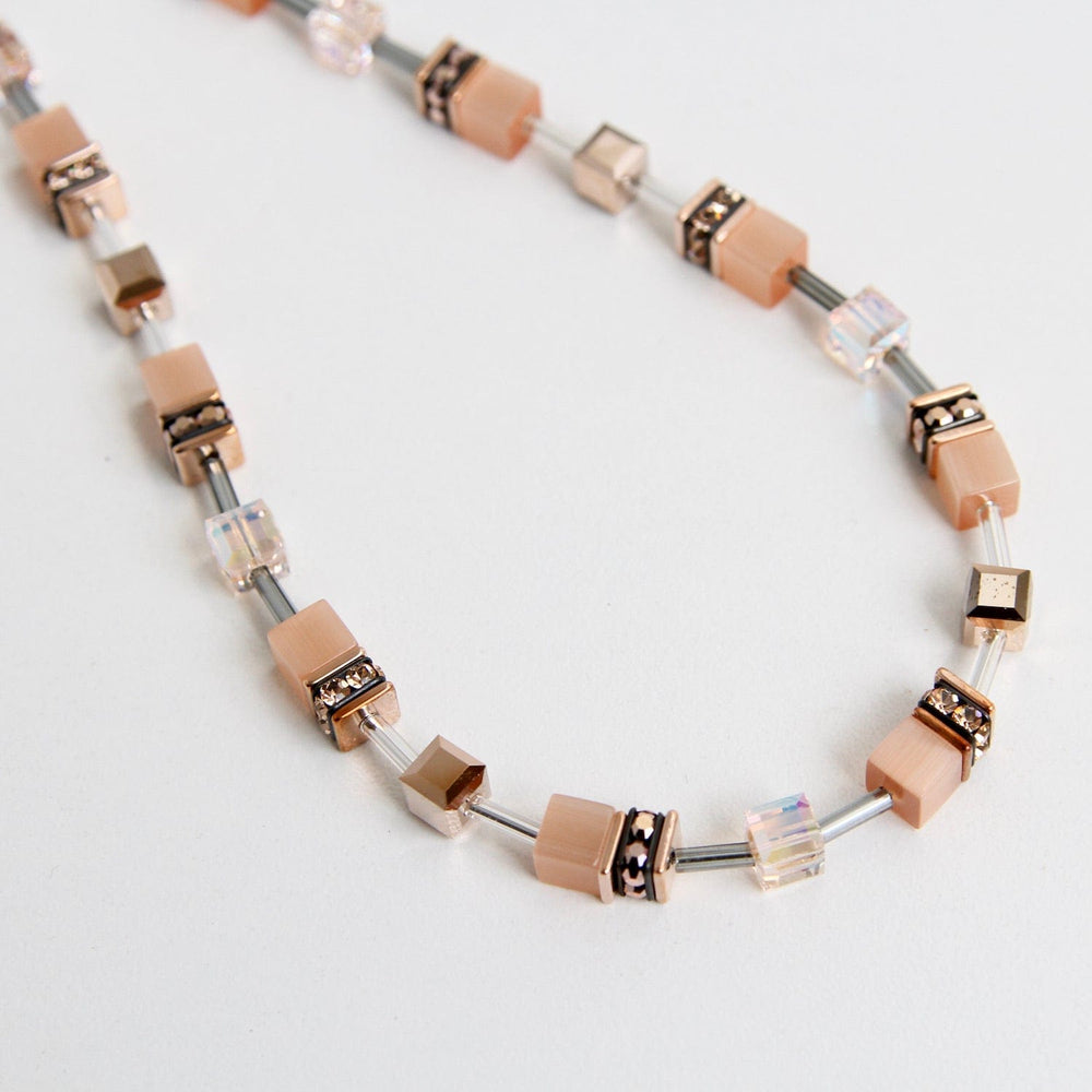 NKL Peach Geo Cube Necklace