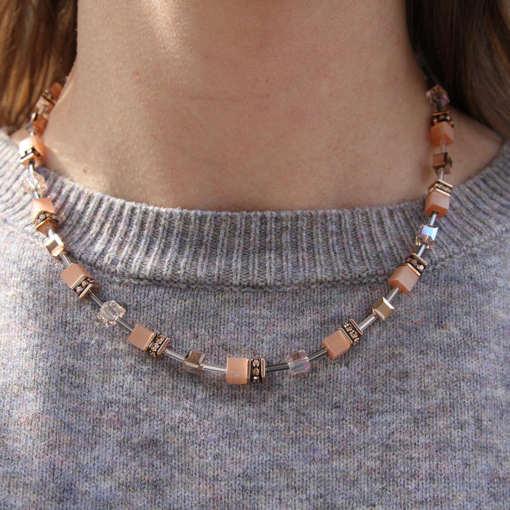 NKL Peach Geo Cube Necklace