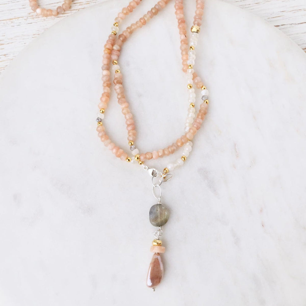 
                      
                        NKL Peach Moonstone Mix Necklace
                      
                    