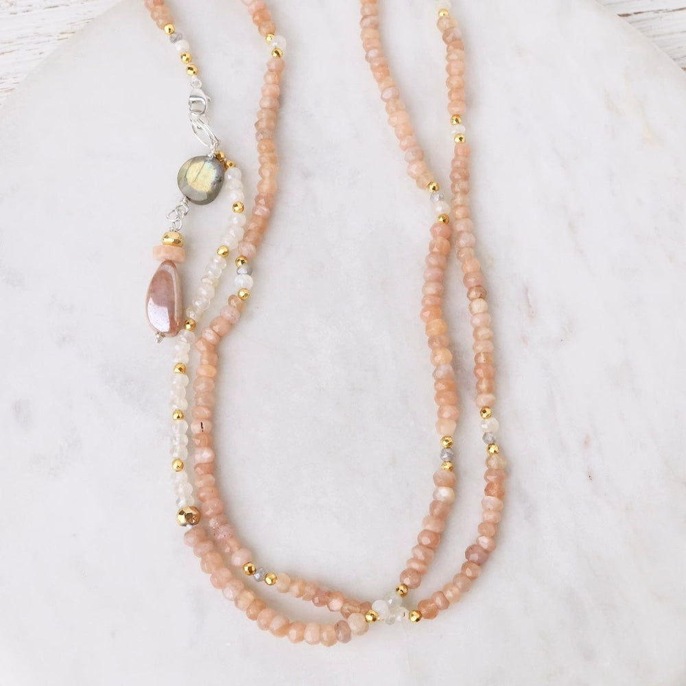 
                      
                        NKL Peach Moonstone Mix Necklace
                      
                    