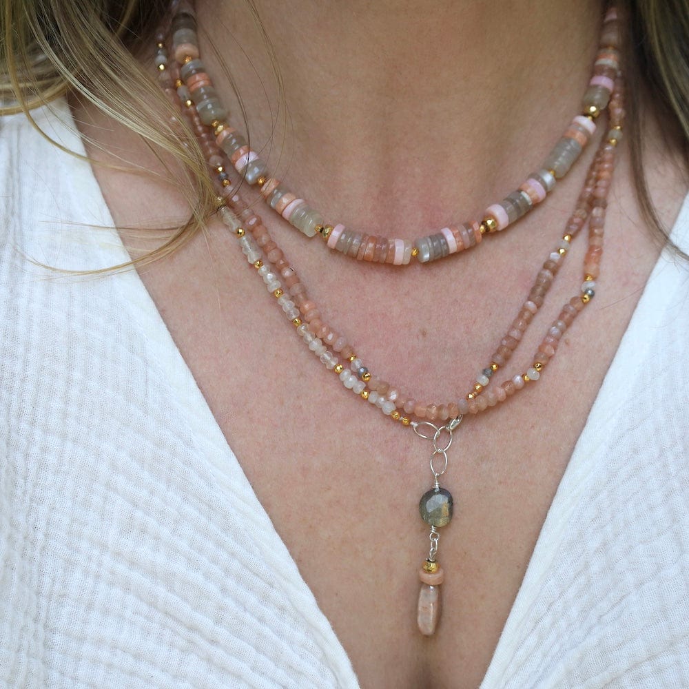 NKL Peach Moonstone Mix Necklace