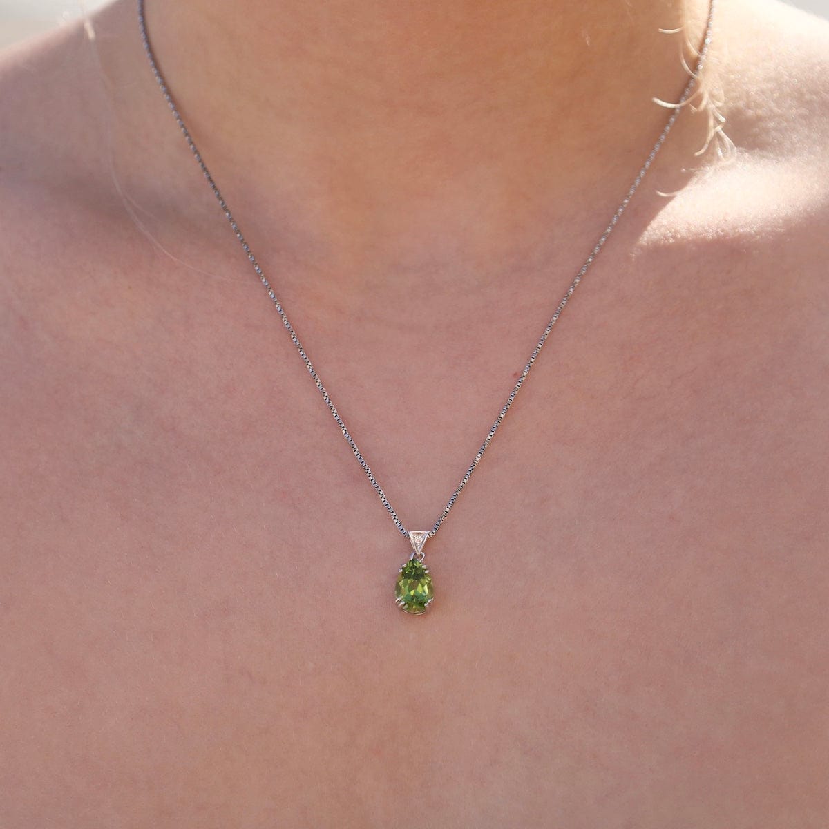 NKL Pear Peridot Pendant Necklace