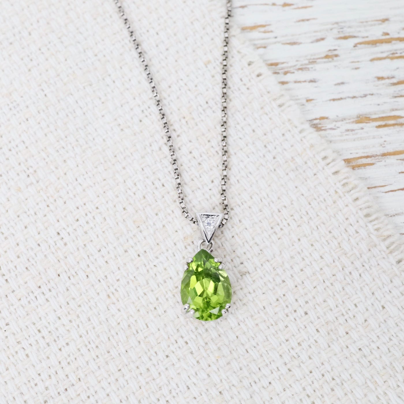 NKL Pear Peridot Pendant Necklace