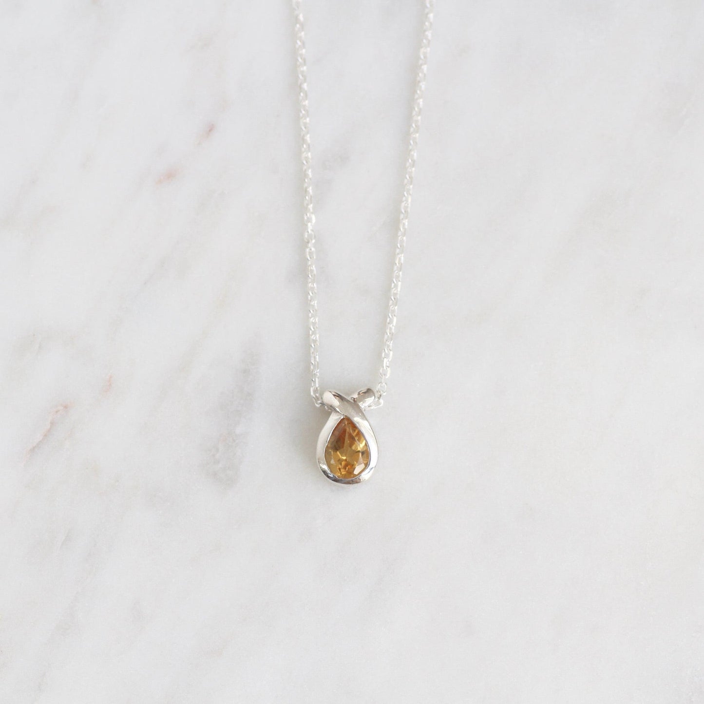 NKL Pear Shaped Citrine Pendant