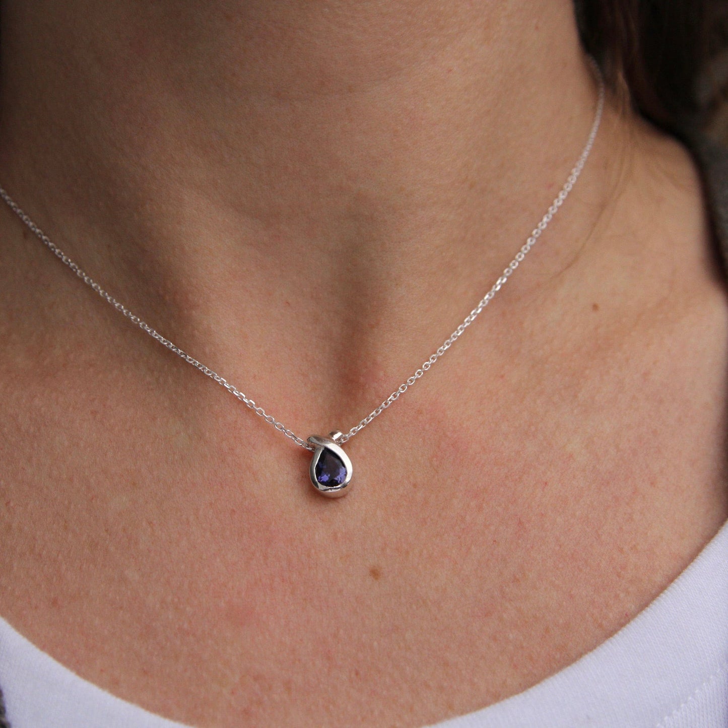 NKL Pear Shaped Iolite Pendant