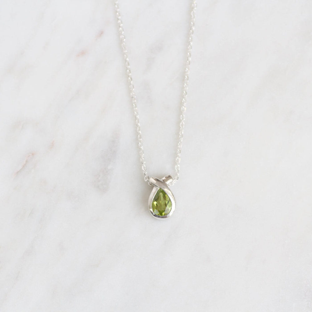 NKL Pear Shaped Peridot Pendant