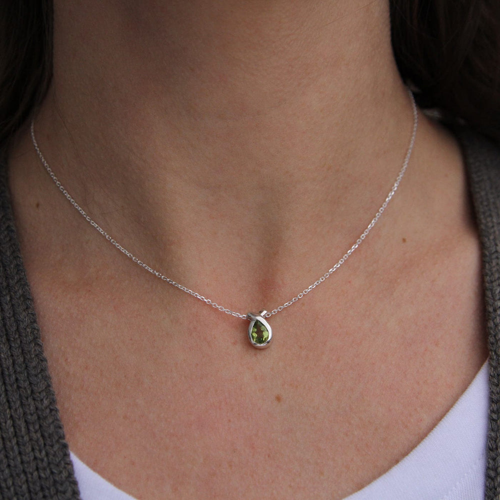 NKL Pear Shaped Peridot Pendant