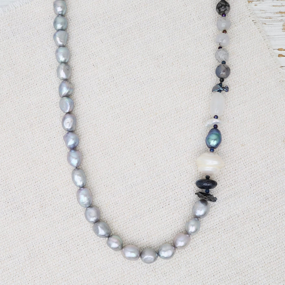 NKL Pearl and Agate Mix Necklace