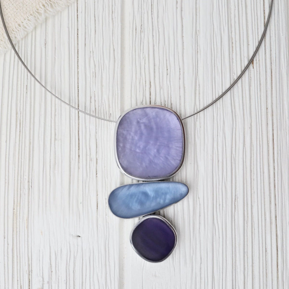 NKL Periwinkle 3 Piece Drop Pendant Necklace