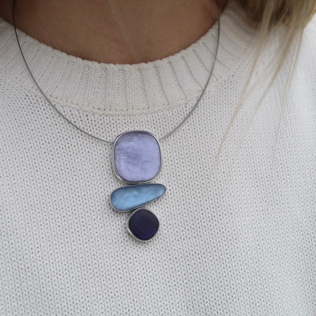 NKL Periwinkle 3 Piece Drop Pendant Necklace