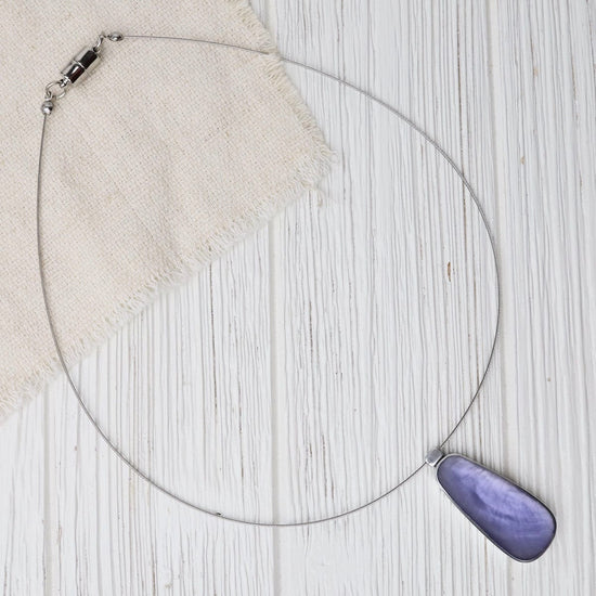 NKL Periwinkle Oval Pendant Necklace