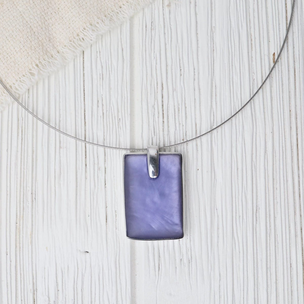 NKL Periwinkle Rectangle Pendant Necklace