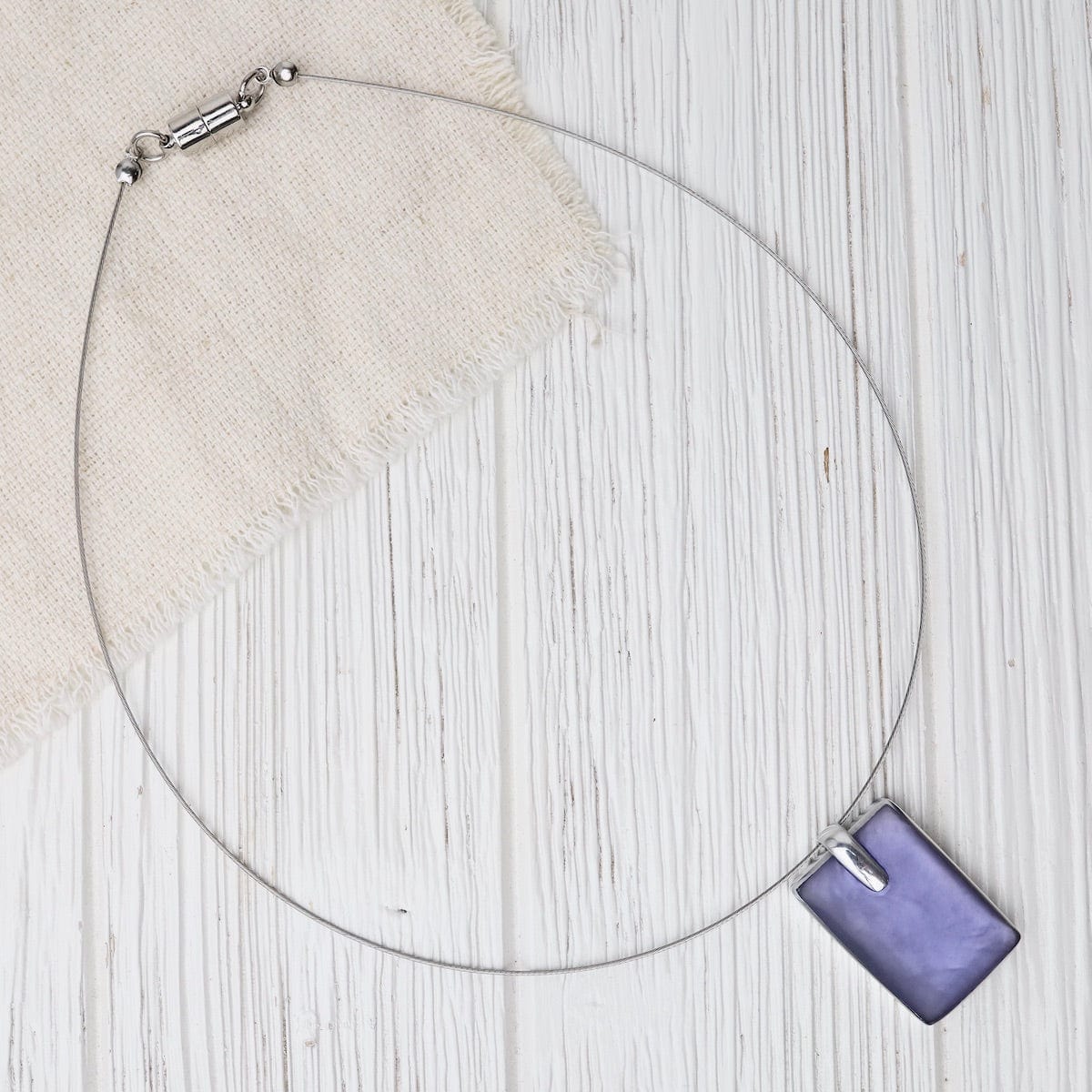 NKL Periwinkle Rectangle Pendant Necklace
