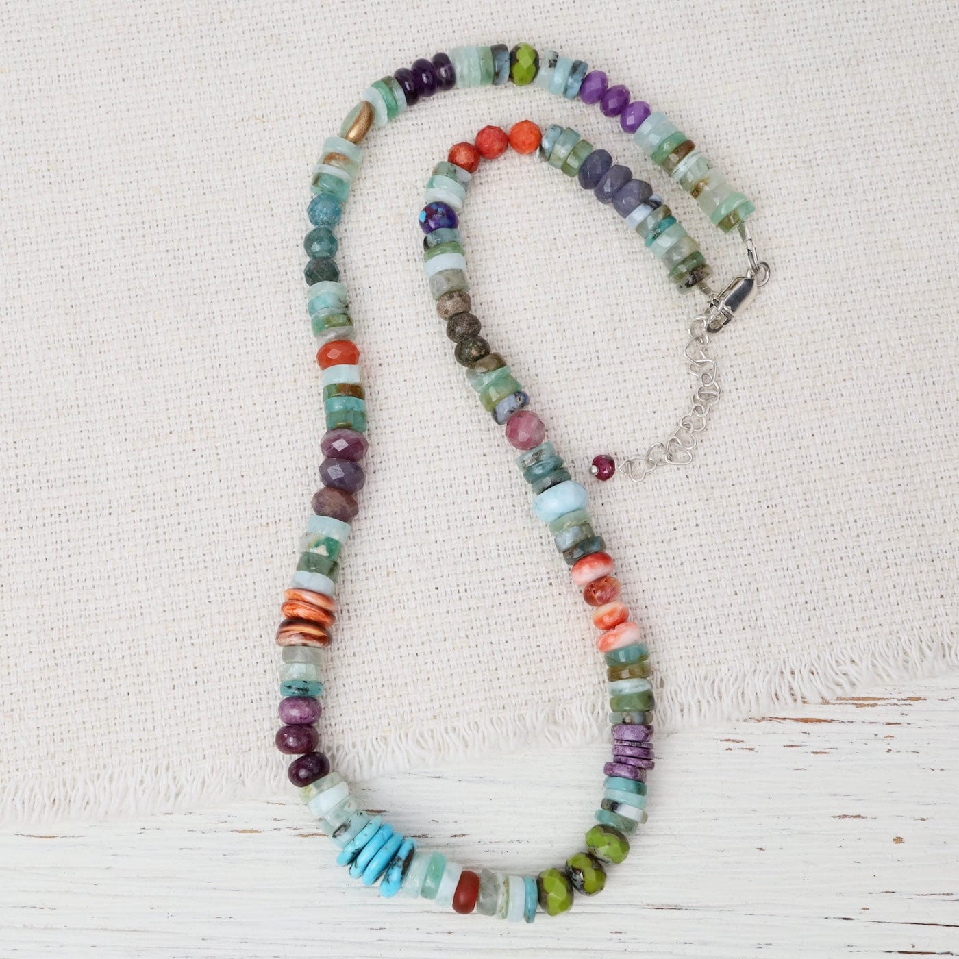 NKL Peruvian Opal Silver Garden Necklace