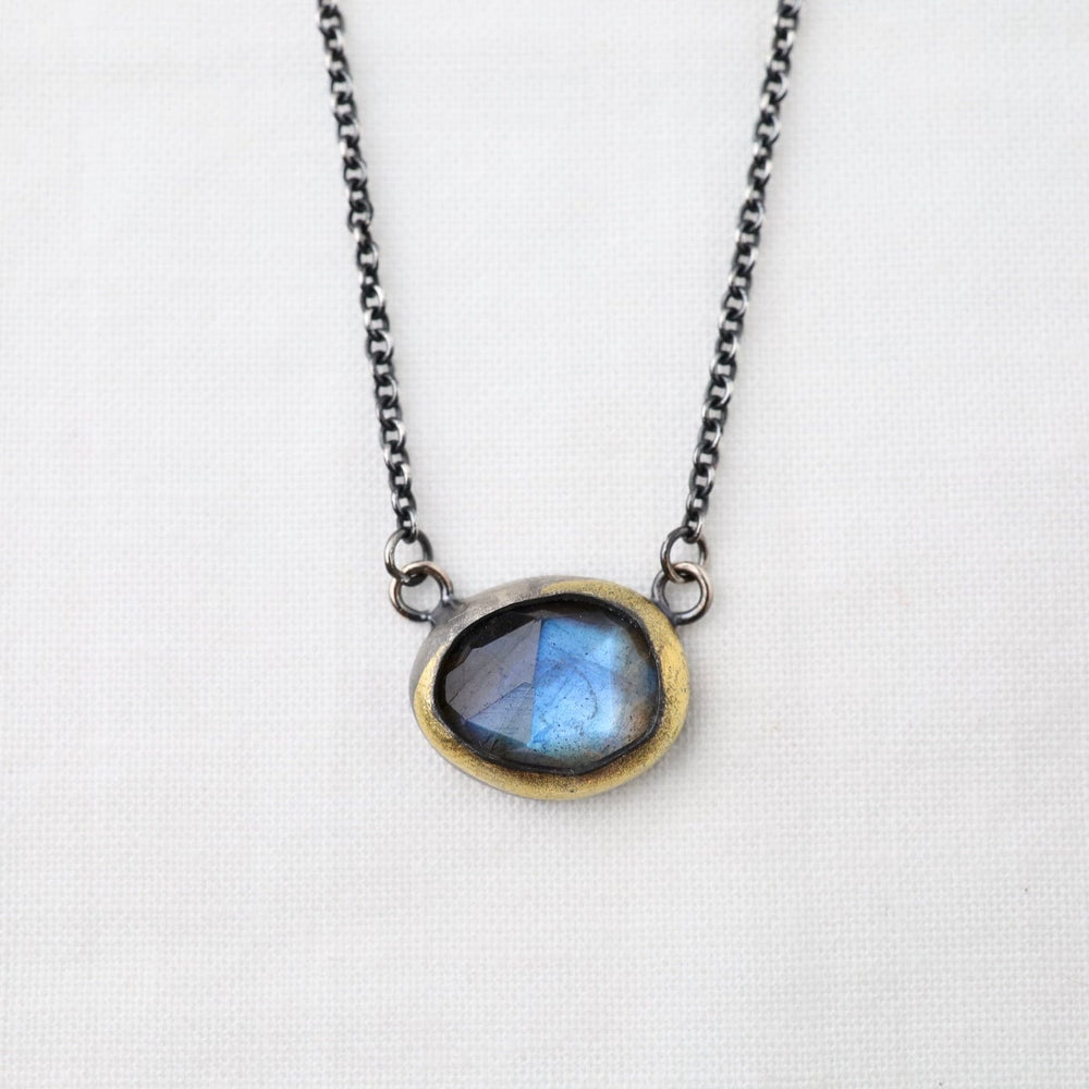 
                  
                    NKL Petite Crescent Rim Necklace with Labradorite
                  
                