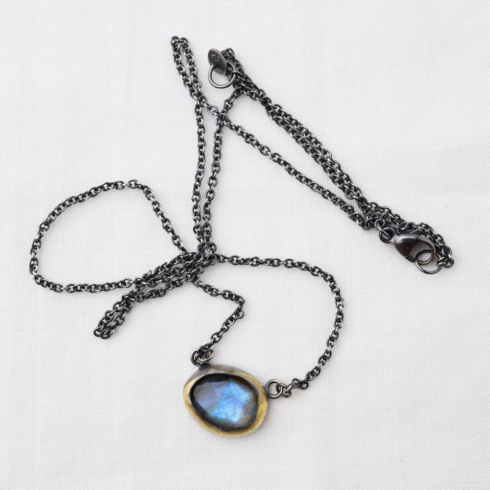 
                  
                    NKL Petite Crescent Rim Necklace with Labradorite
                  
                