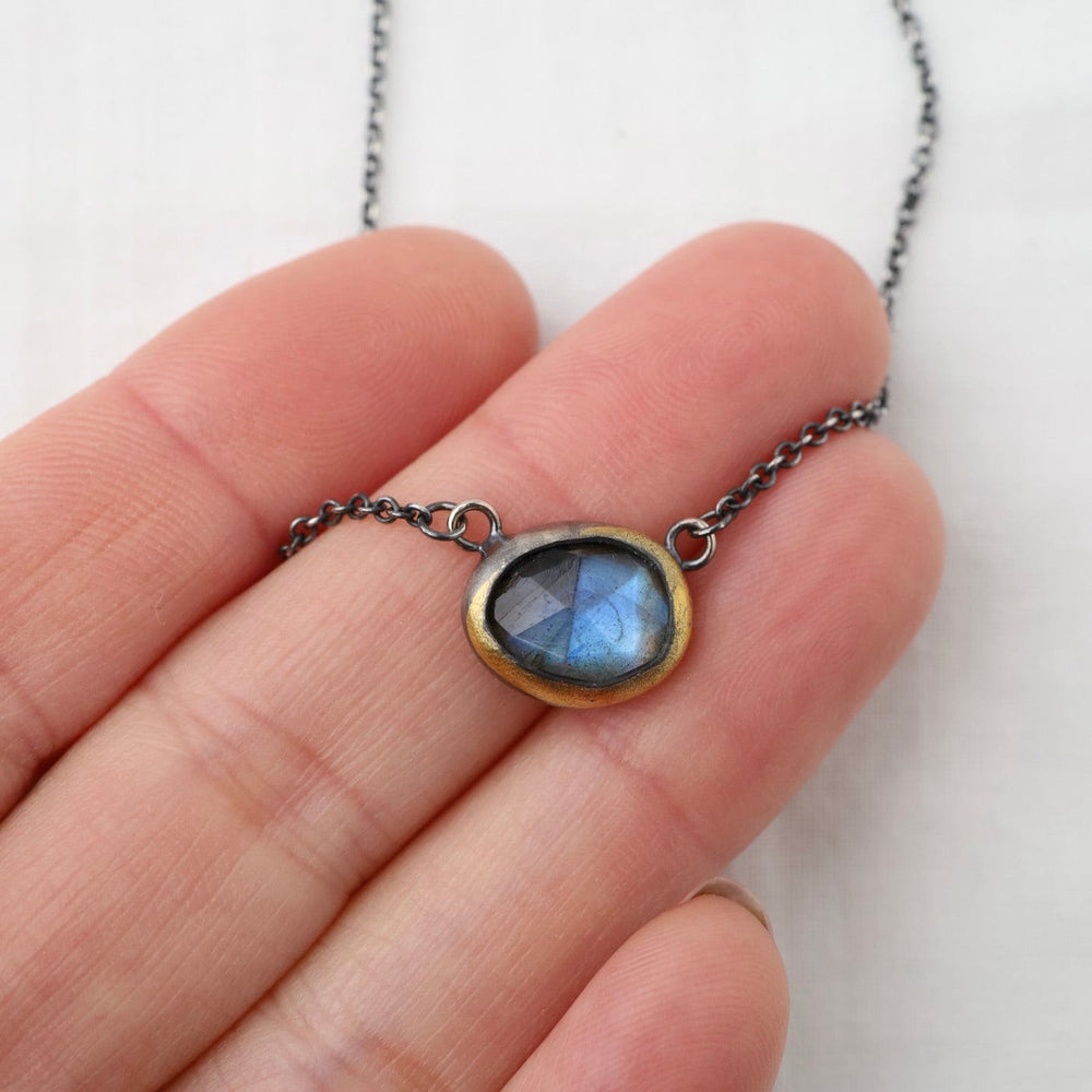 
                  
                    NKL Petite Crescent Rim Necklace with Labradorite
                  
                