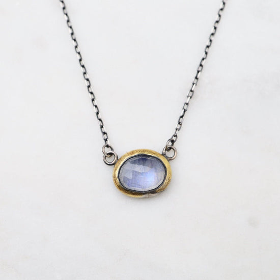NKL Petite Crescent Rim Necklace with Moonstone