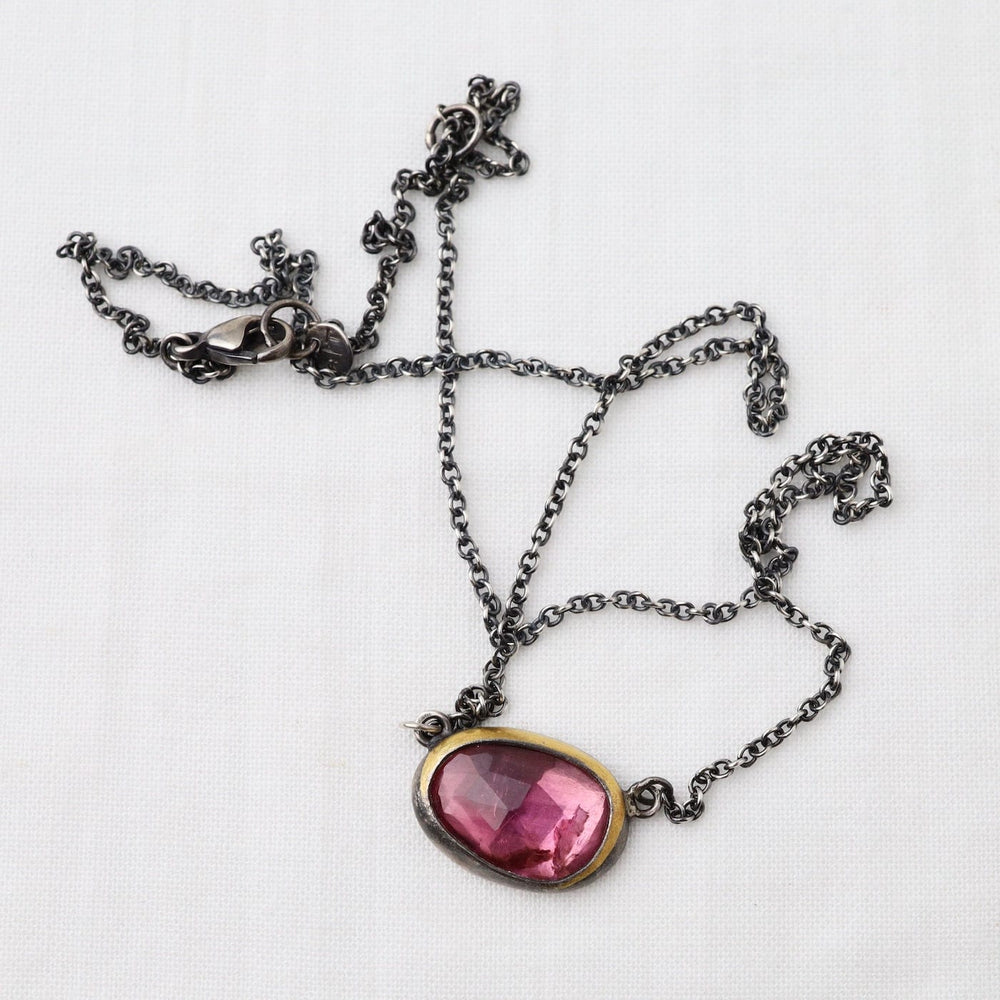 
                      
                        NKL Petite Crescent Rim Necklace with Pink Tourmaline
                      
                    