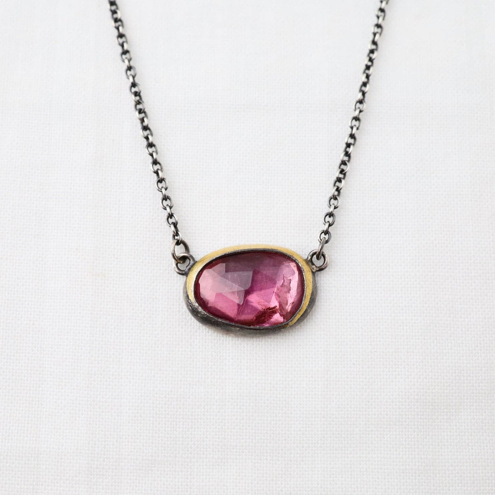 
                      
                        NKL Petite Crescent Rim Necklace with Pink Tourmaline
                      
                    