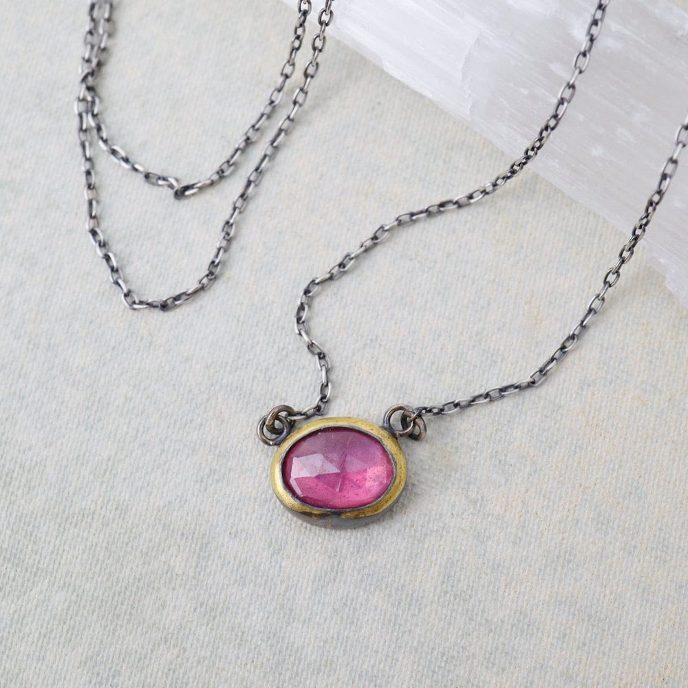 
                      
                        NKL Petite Crescent Rim Necklace with Thai Pink Sapphi
                      
                    