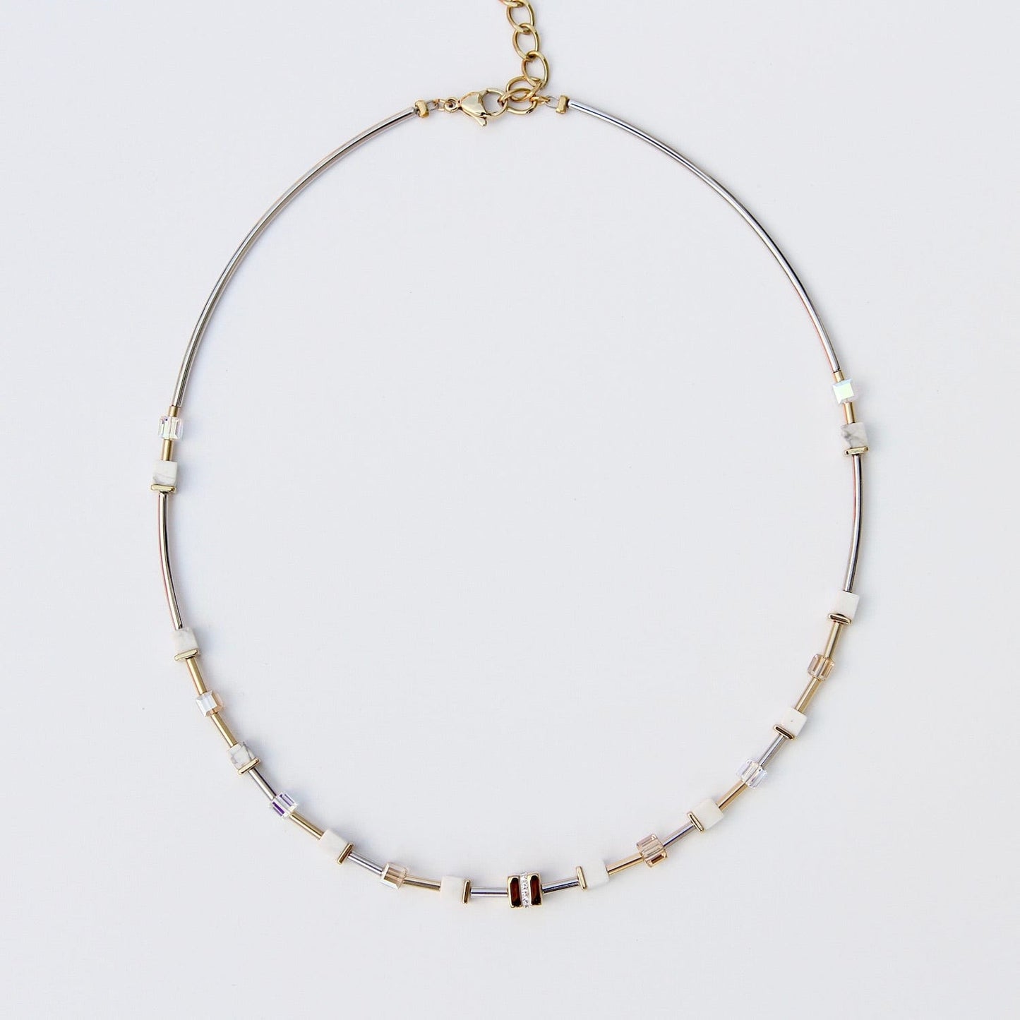 NKL Petite Howlite Geo Cube Necklace