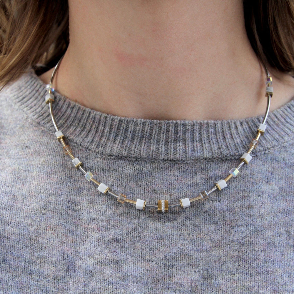 NKL Petite Howlite Geo Cube Necklace