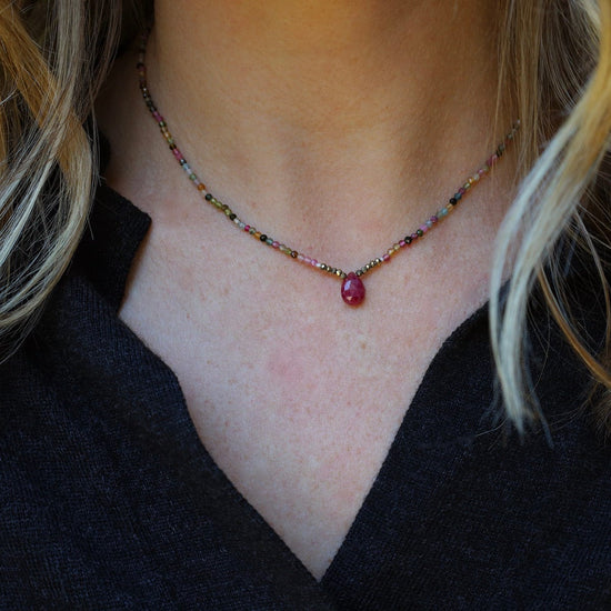 NKL Petite Tourmaline and Ruby Necklace