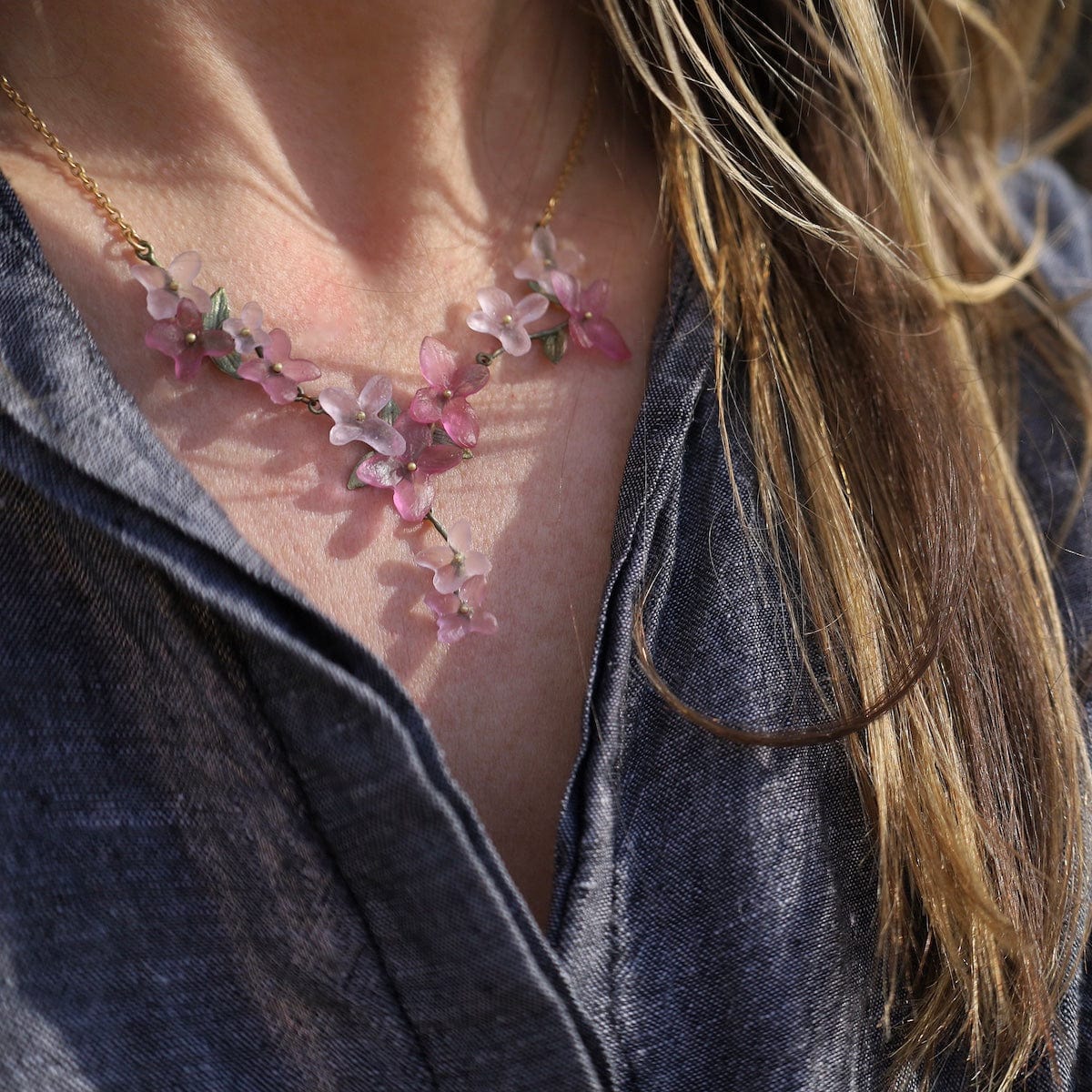 NKL Pink Hydrangea Necklace
