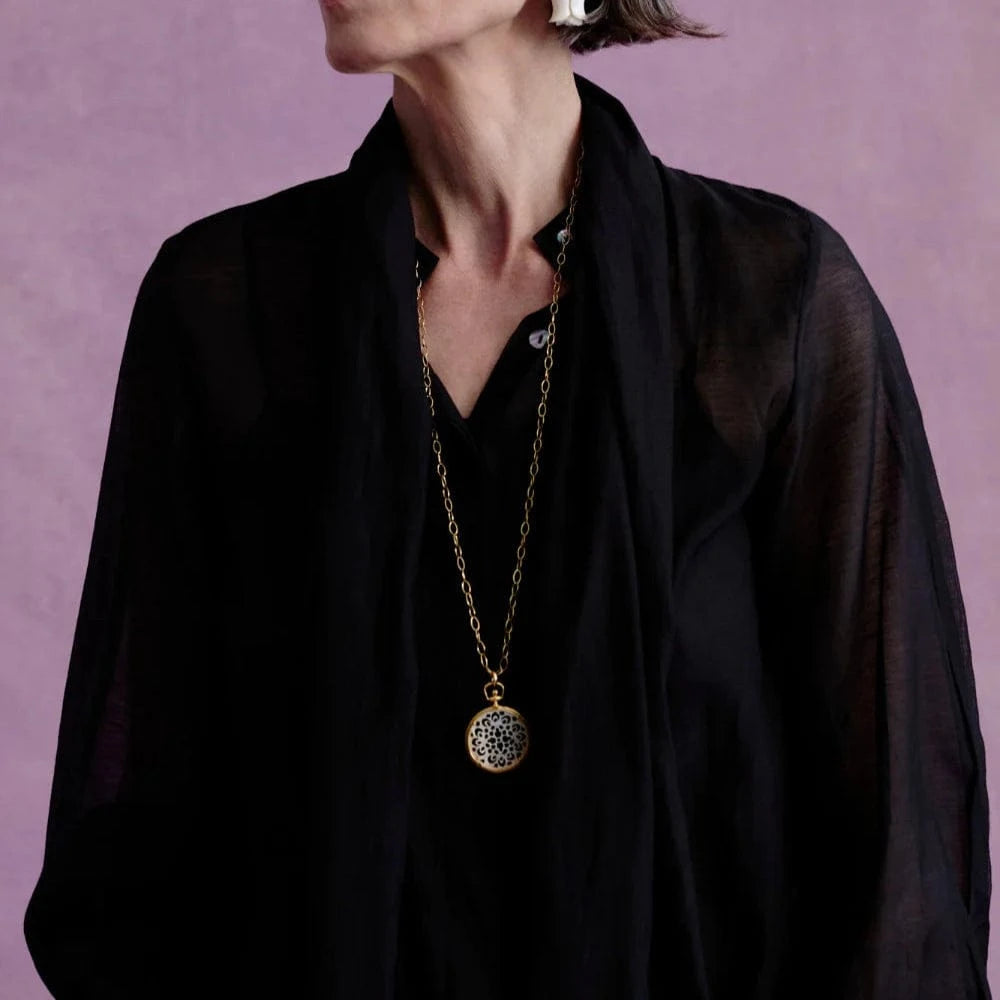 NKL Pocket Watch Necklace White MOP