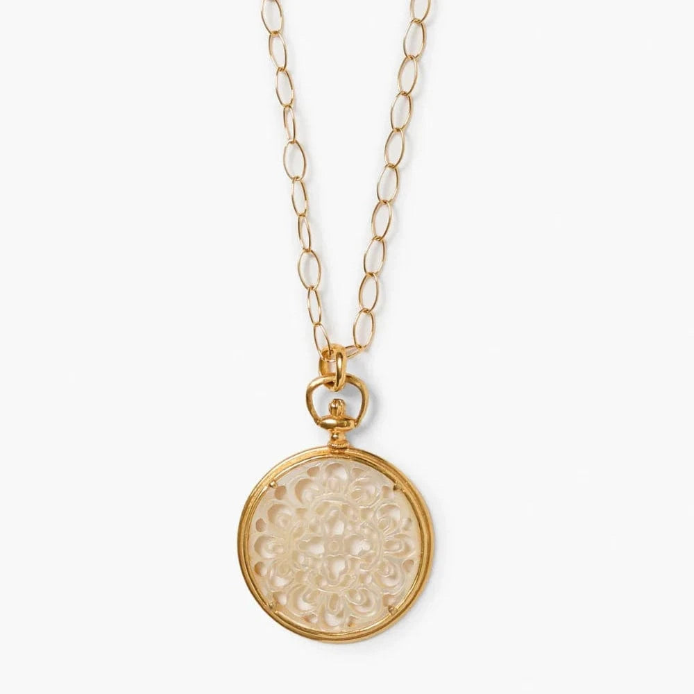 NKL Pocket Watch Necklace White MOP