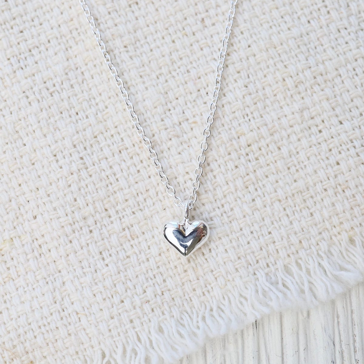Load image into Gallery viewer, NKL Polished Puffy Heart Necklace in Sterling Silver
