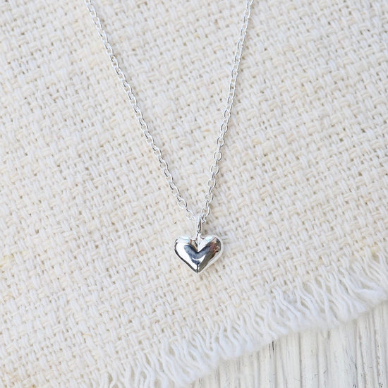 NKL Polished Puffy Heart Necklace in Sterling Silver