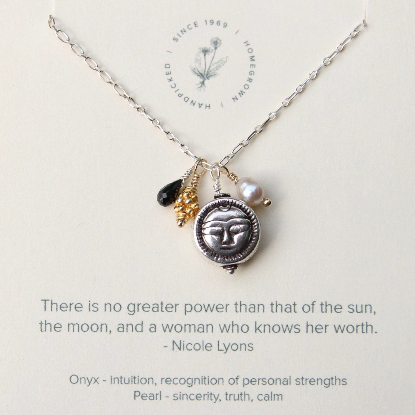 Moon necklace pendant - Hairy Growler - The silver Moon (tells you a secret)
