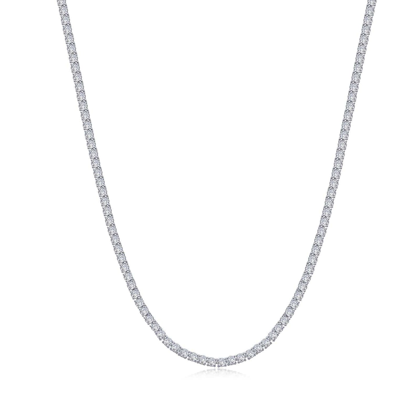 NKL-PPL Platinum Plated 14.5 TCW Tennis Necklace