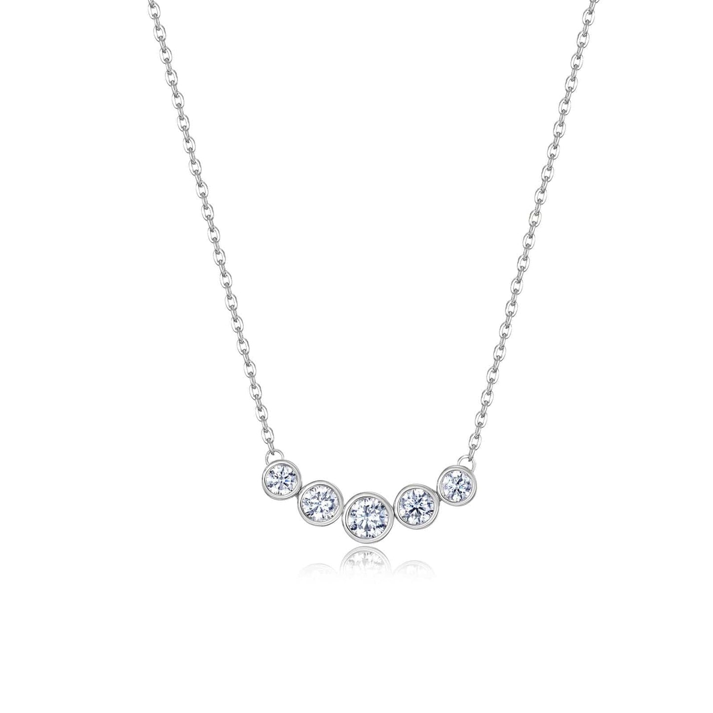 NKL-PPL Platinum Plated Silver Bezel Bar Necklace