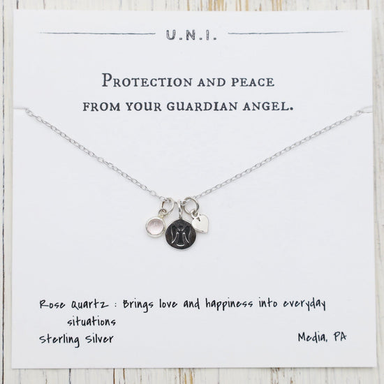 Buy Philip Jones Guardian Angel Necklace with Quote Card Created with  Zircondia® Crystals Online at desertcartINDIA