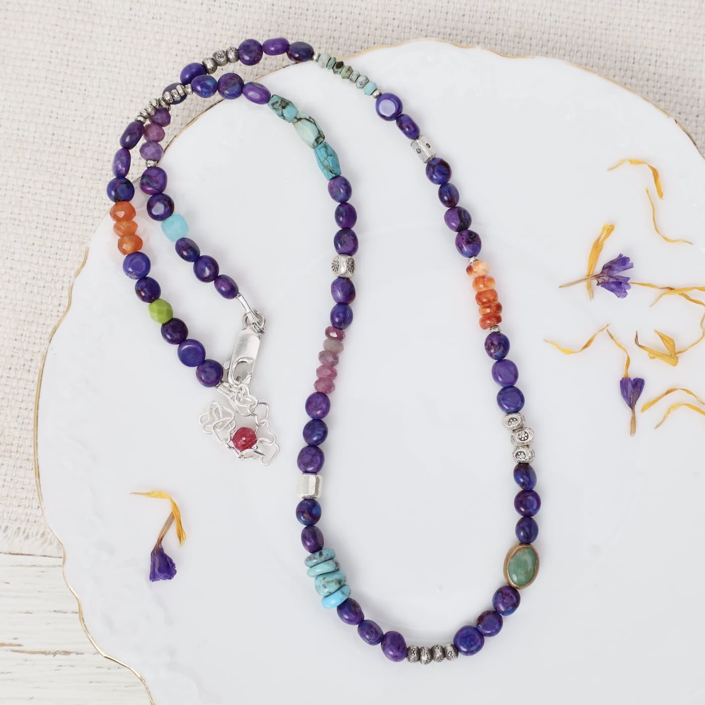 NKL Purple Turquoise Silver Necklace