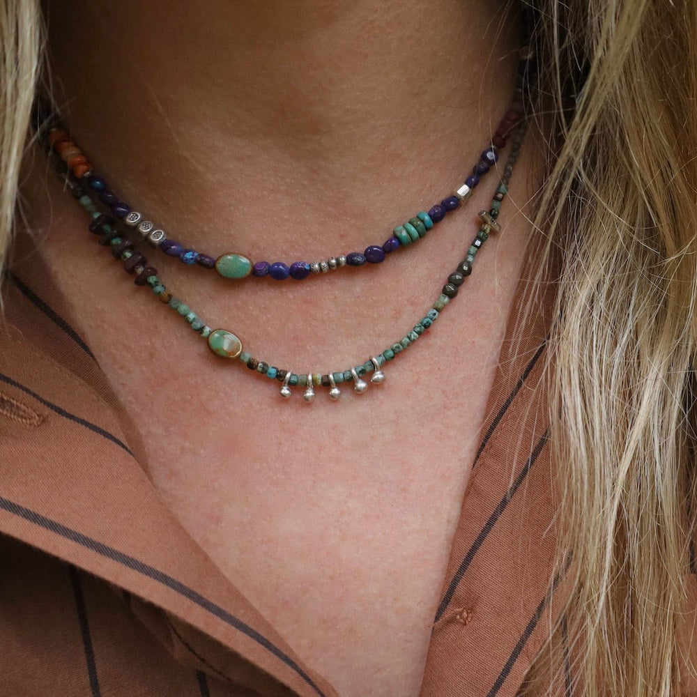 NKL Purple Turquoise & Silver Necklace