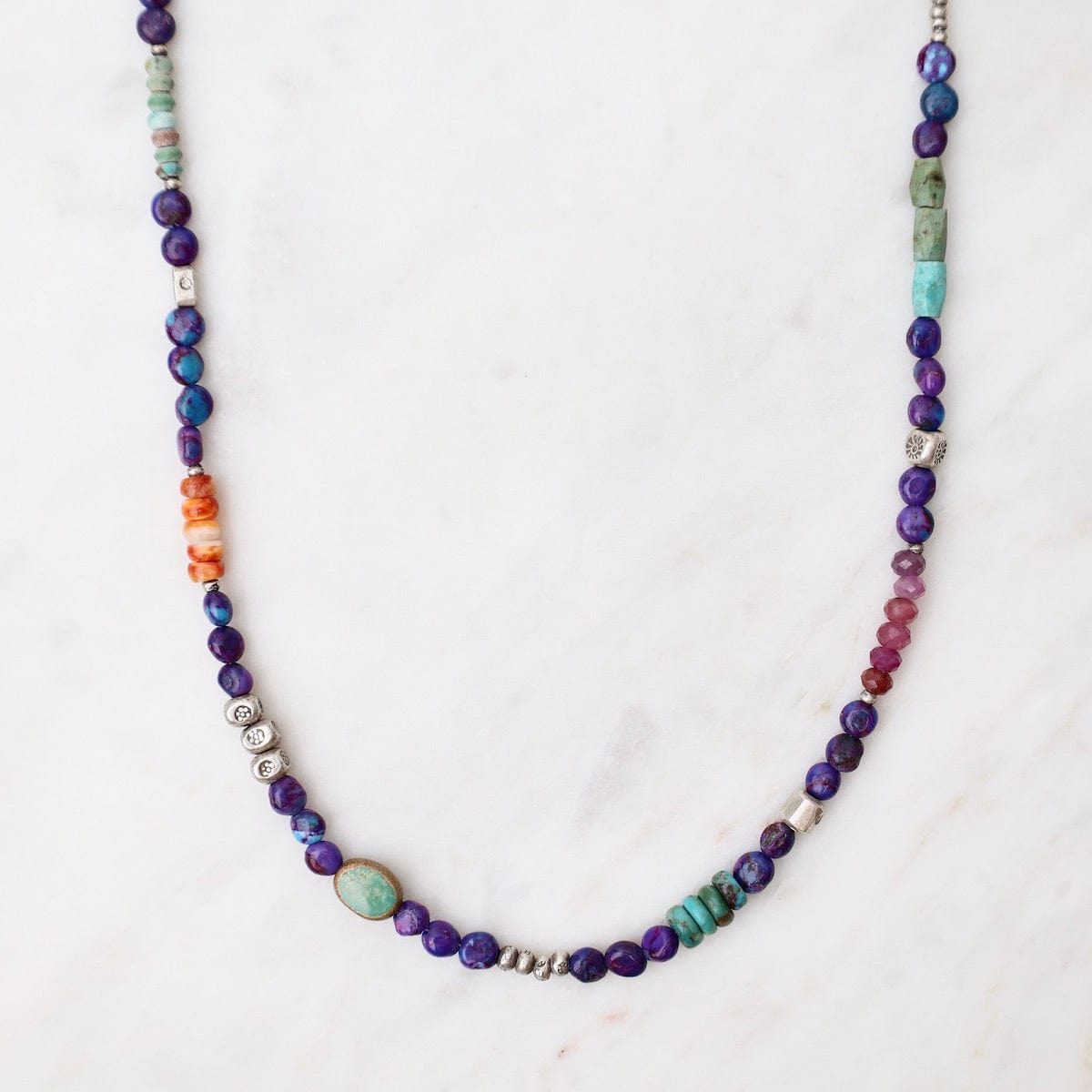 NKL Purple Turquoise & Silver Necklace