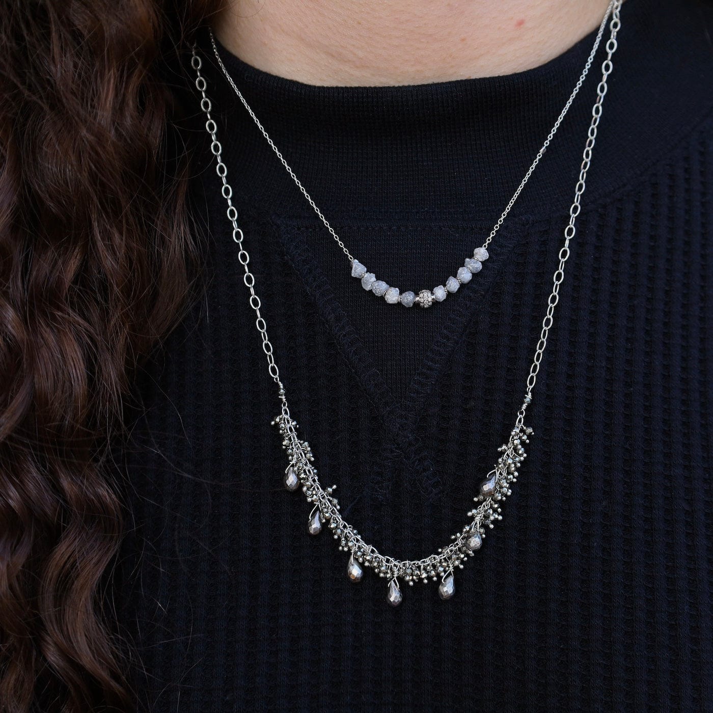 NKL Pyrite Cluster Wire Wrapped Necklace