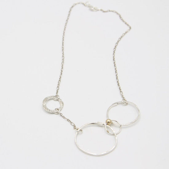 NKL Random Sterling Silver Circles Necklace