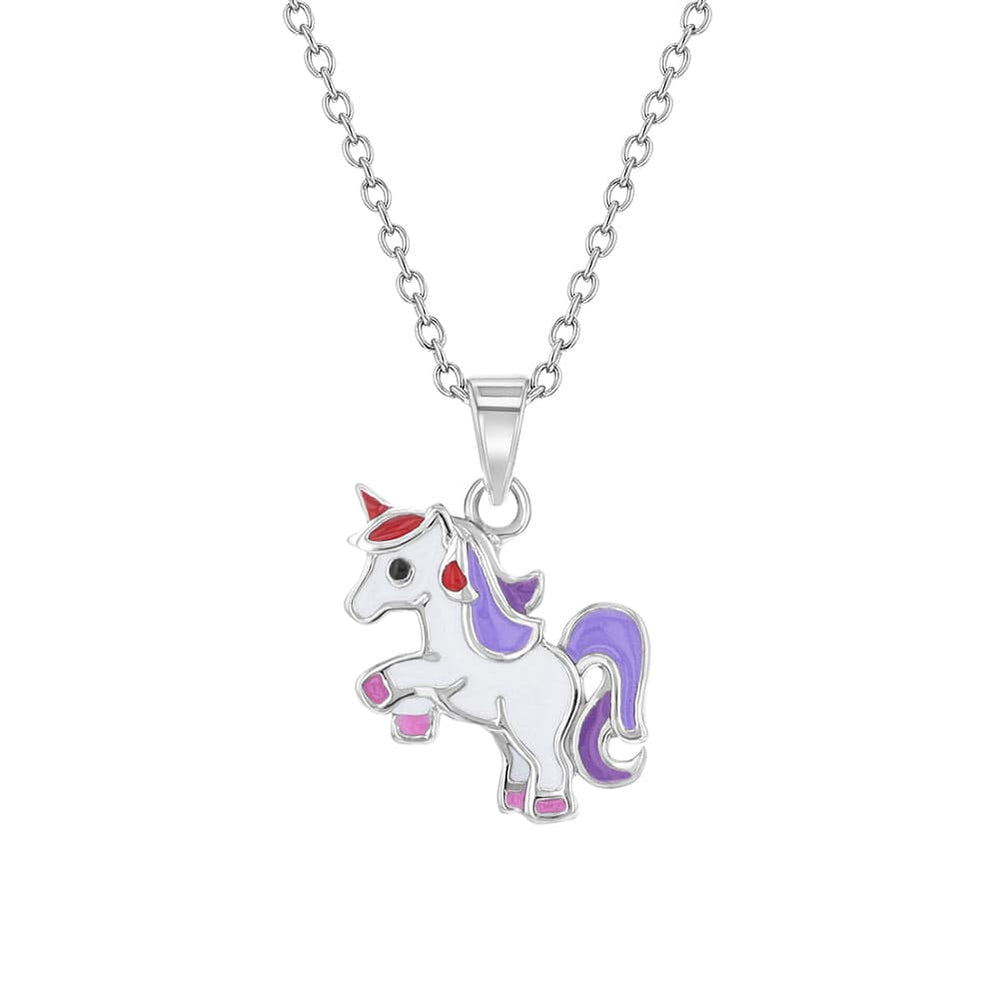 NKL Rearing Unicorn Kids Necklace