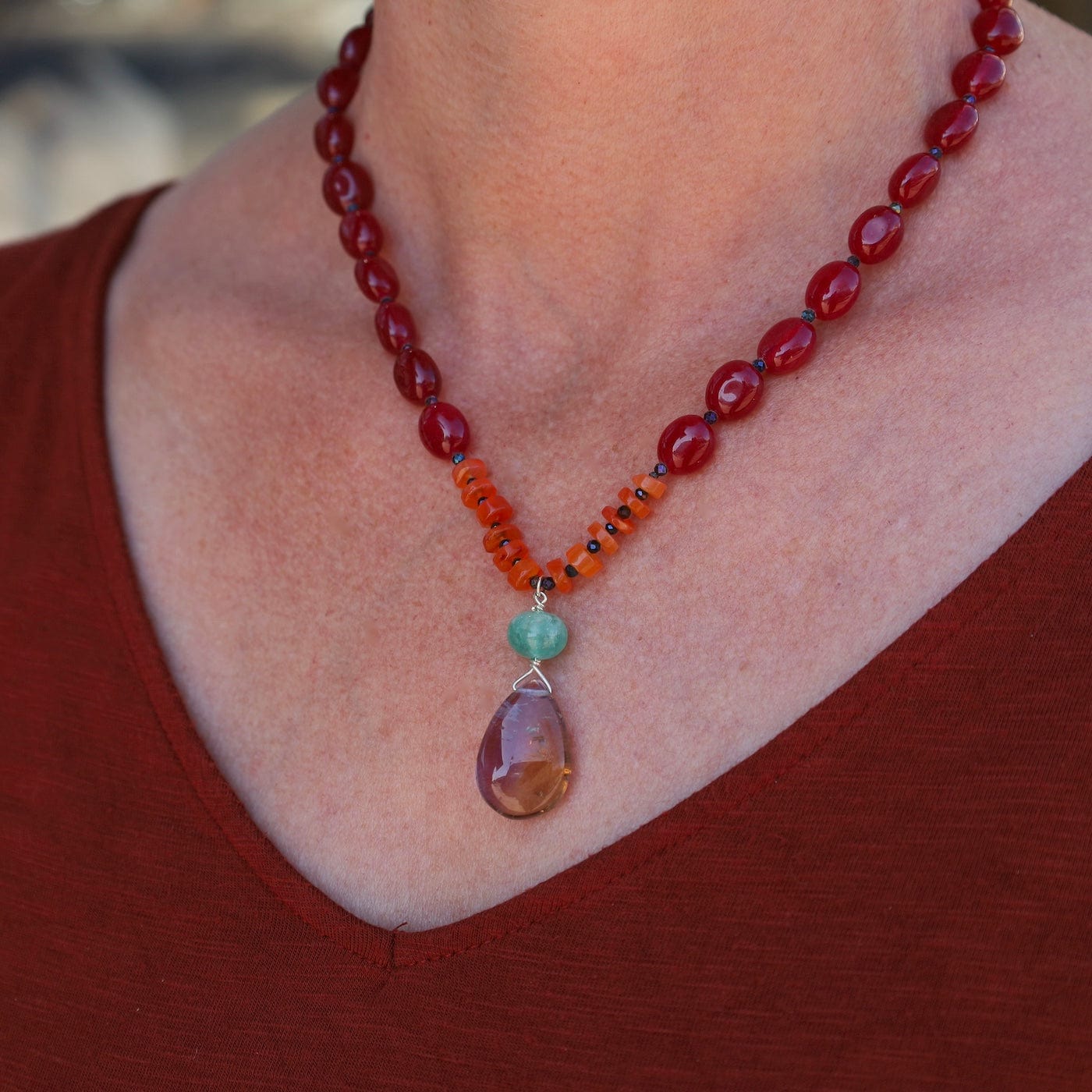 NKL Red Jade Mix Necklace