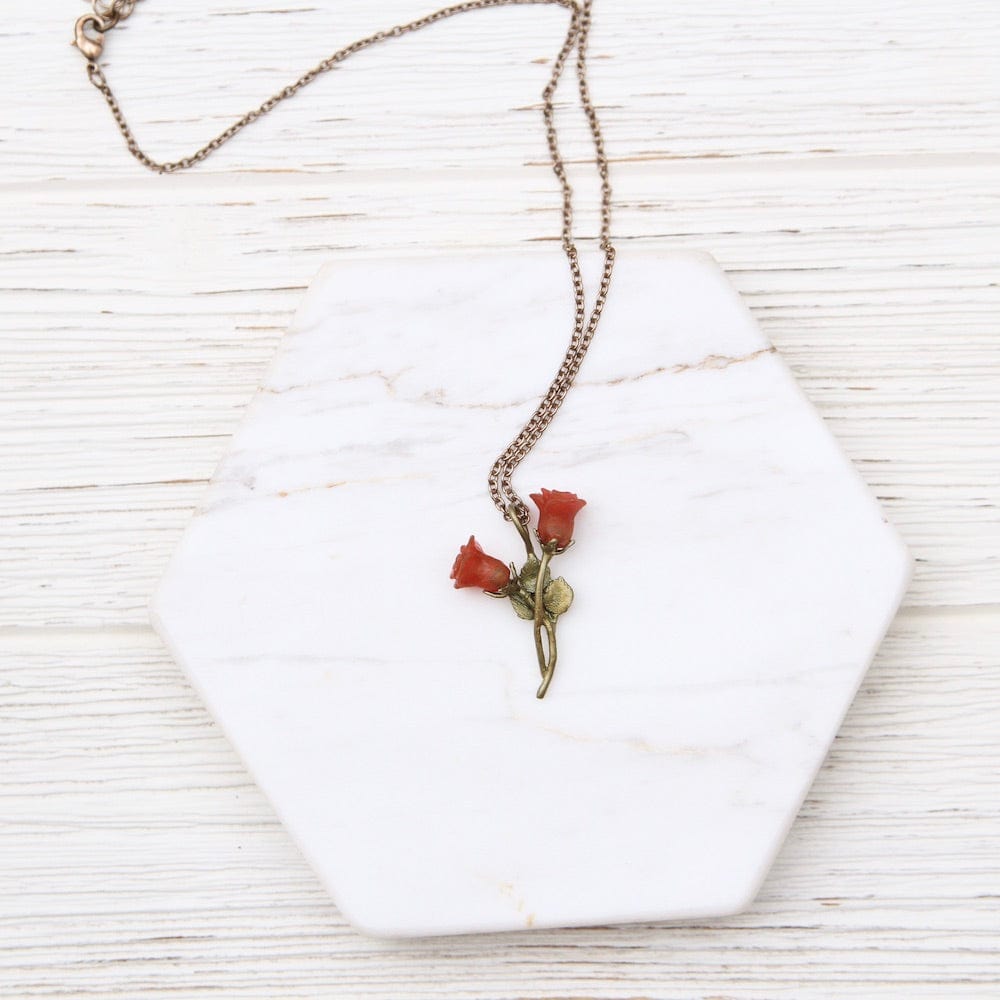 NKL RED ROSE DAINTY PENDANT