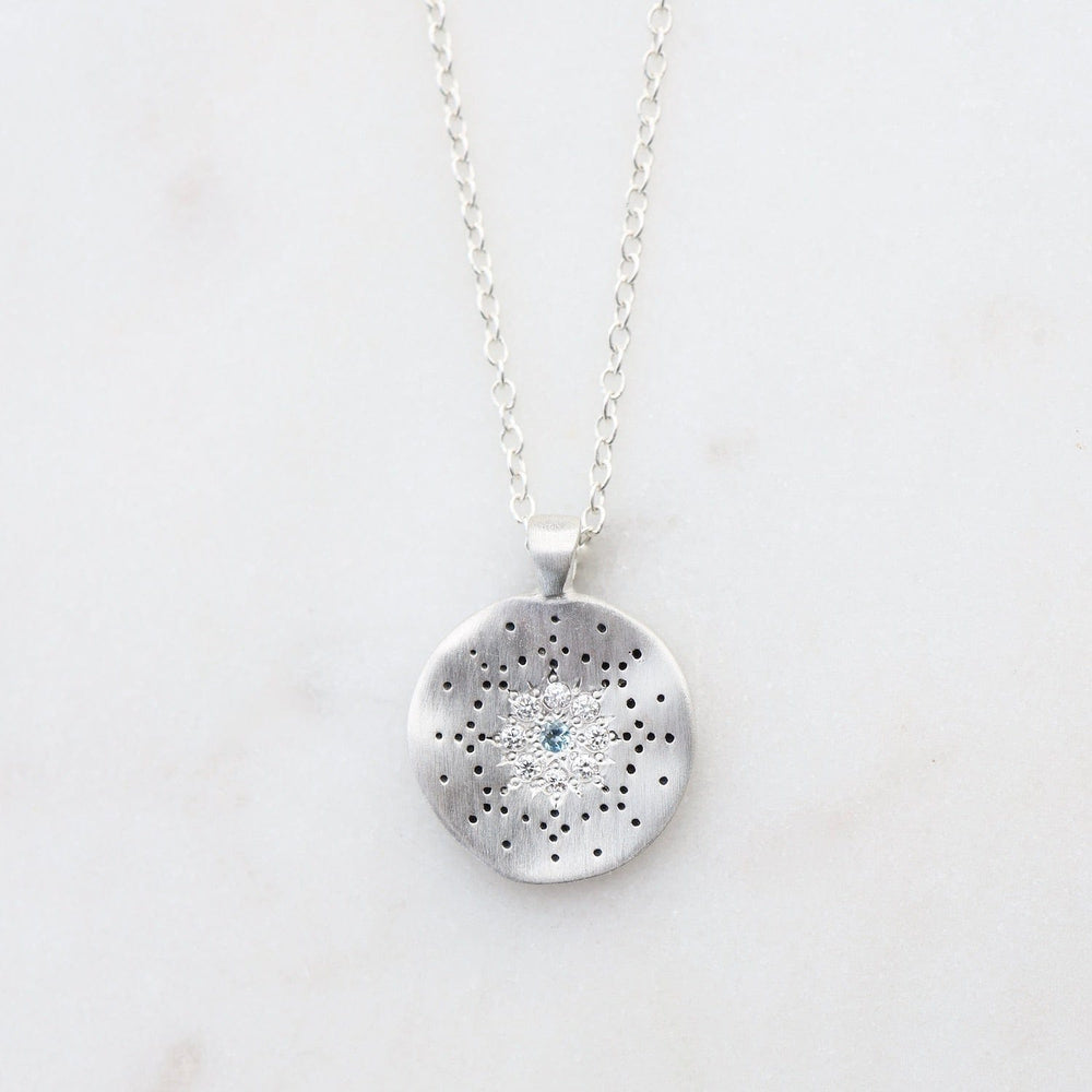 
                      
                        NKL Reflections Pendant in Diamond & Aquamarine
                      
                    