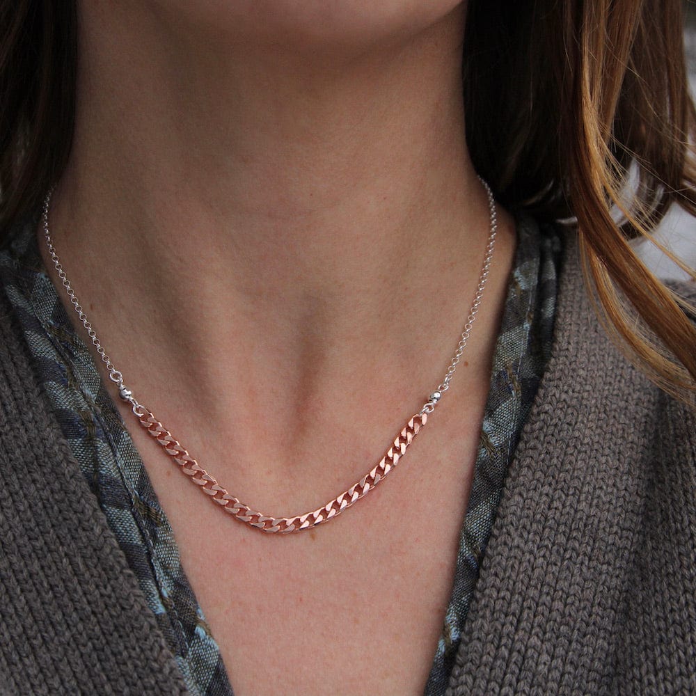 
                      
                        NKL Rose Gold Curb Chain Center Station Necklace
                      
                    