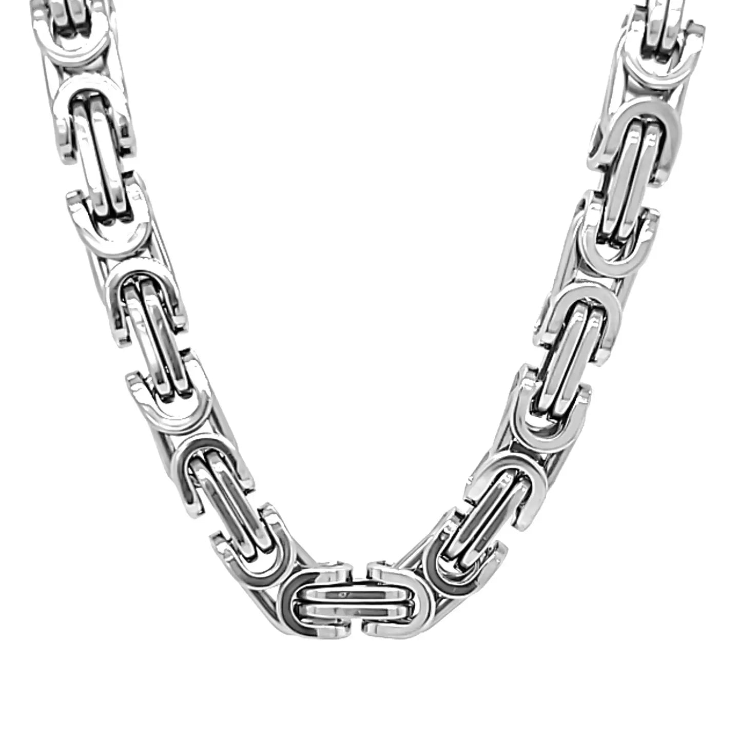 NKL-S.STL 18" 4mm Stainless Steel Byzantine Chain Necklace