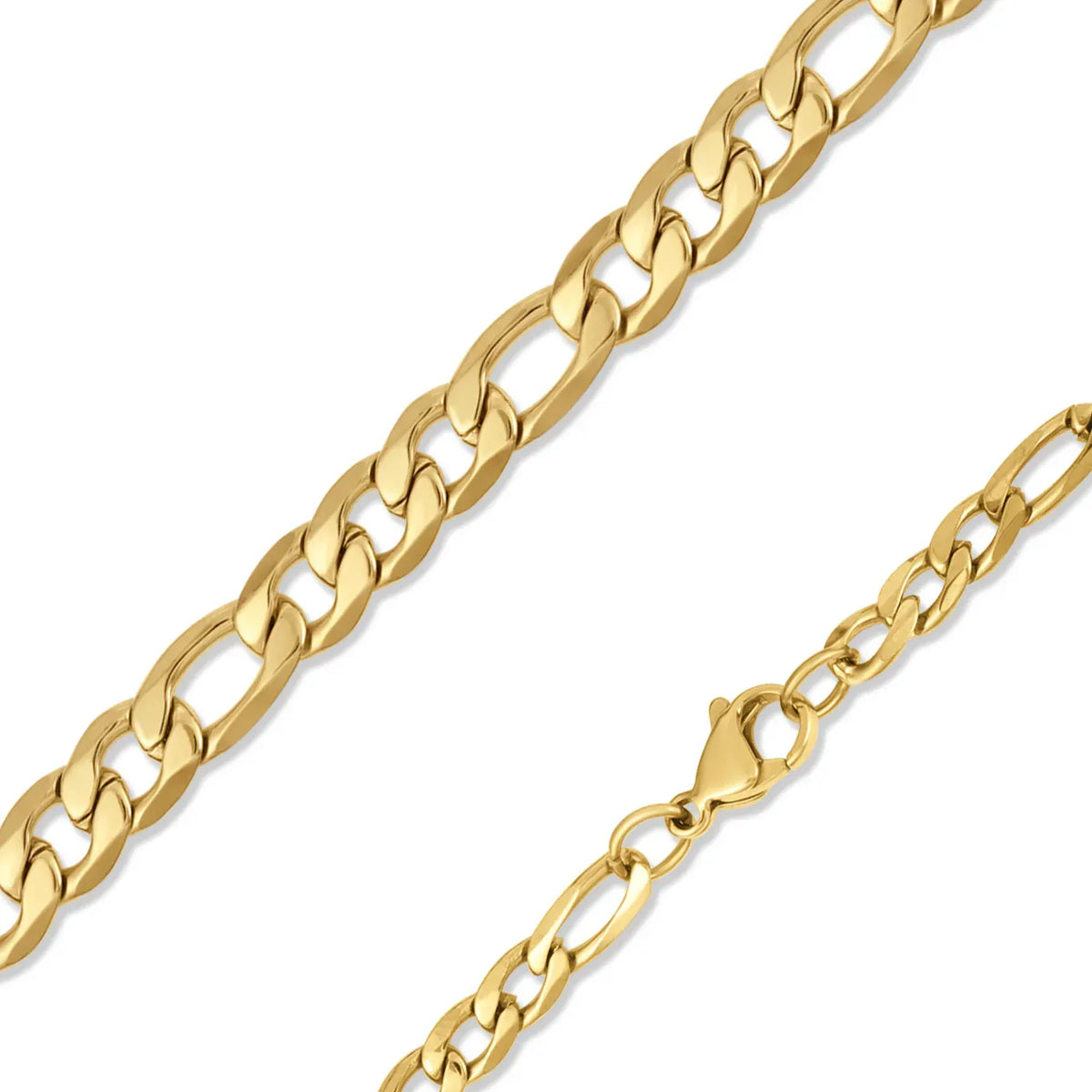 NKL-S.STL 20" 12mm 18K Gold Pvd Stainless Steel Figaro Chain